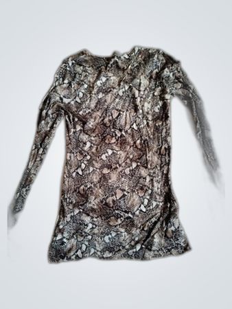 Long-Sleeve Snakeskin-Print Top