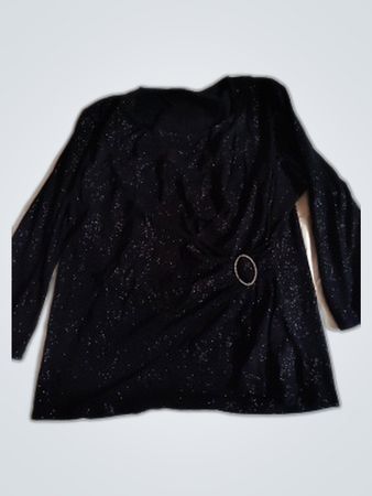 Bexley's Black Sequined Wrap Blouse