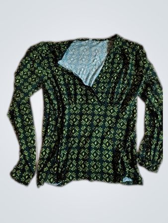 Printed Wrap Blouse Size L