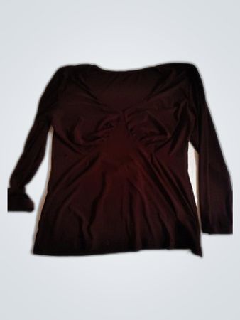 Unbranded Maroon Long Sleeve V-Neck Top