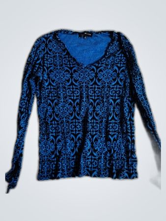 Jones New York Printed V-Neck Blouse