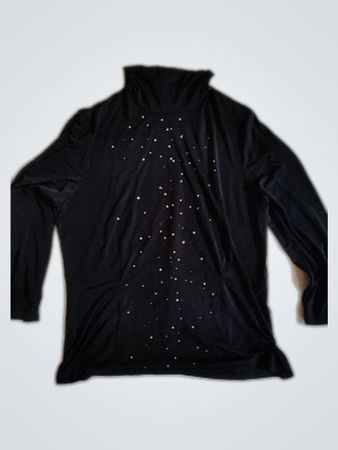 Black Rhinestone Turtleneck Sweater