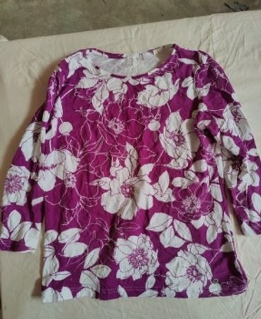M&S Printed Floral Long Sleeve Blouse