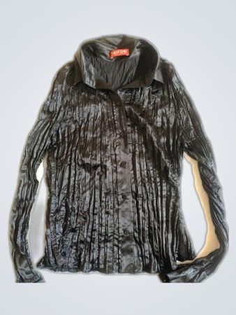 Taifun Black Pleated Long Sleeve Blouse