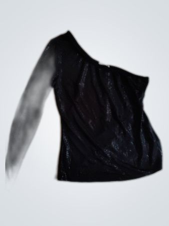 Drôle de Paris Black One-Shoulder Blouse