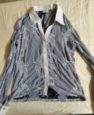 Eileen Fisher Printed Long Sleeve Blouse