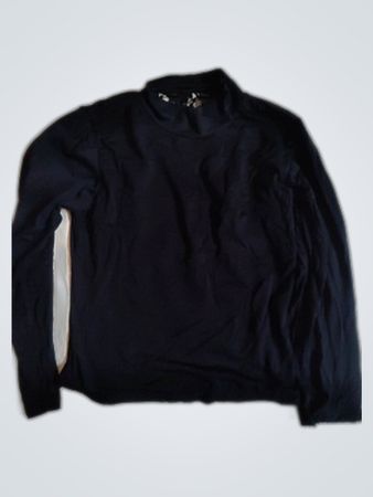 Black Long-Sleeve Shirt with Lace Back