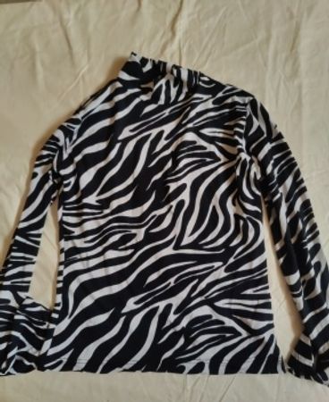 Zebra Print Long Sleeve Top