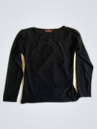 Sundipip Black Long Sleeve Boat Neck Top