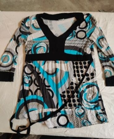 Printed V-Neck Blouse