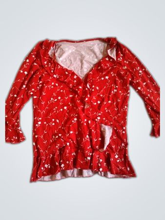 Red Floral Long-Sleeve Top