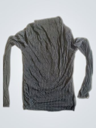 Salsa Black Striped Turtleneck Knit Top