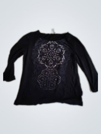 White Stuff Black Printed Long Sleeve Top