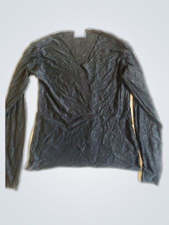 Masai Sheer Long Sleeve V-Neck Blouse