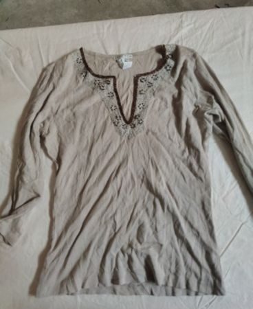 Spanner Beige Long Sleeve Blouse