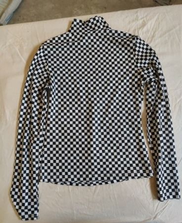 Black and White Checkered Long Sleeve Shirt