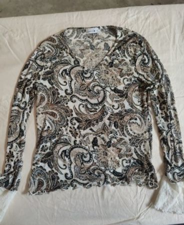 Comma Printed V-Neck Blouse