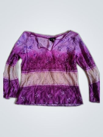 Purple Floral Long Sleeve Top