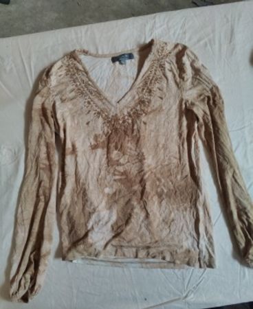 claire dk beige long sleeve top