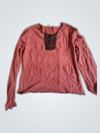 Old Navy Lace Trim Long Sleeve Blouse