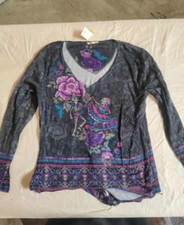 Long Sleeve Floral Top with Skeleton Design