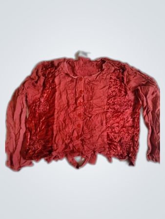 RAPP Red Crinkled Blouse
