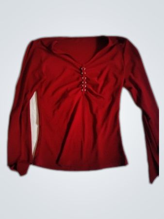 Red Long-Sleeve Top