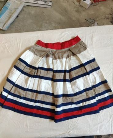 Rinascimento Striped Pleated Mini Skirt
