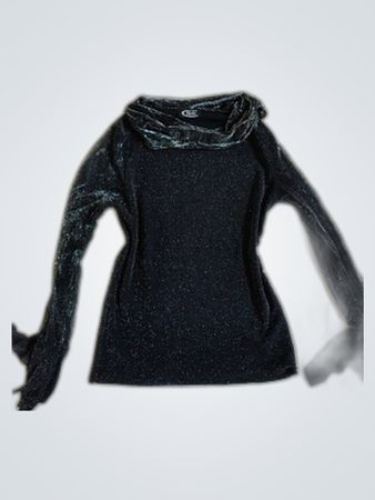 Black Velvet Blouse with Cowl Neck