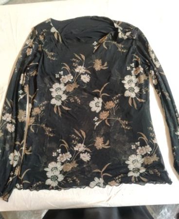 Black Floral Long Sleeve Top