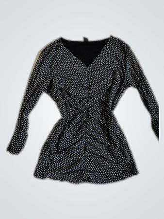 Long-Sleeved Polka Dot Dress