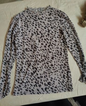 Long-Sleeve Animal Print Top