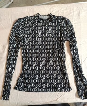 Printed Long Sleeve Mock Neck Top
