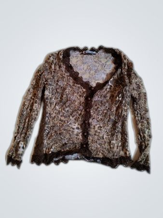 Carre Rouge Leopard Print Lace Cardigan