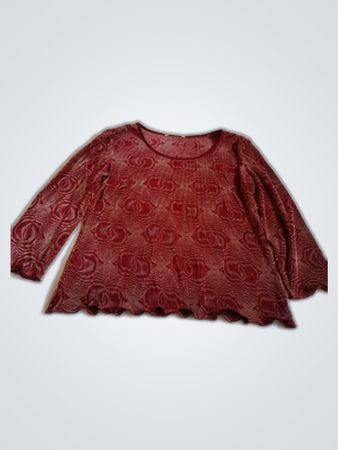 Red Sheer Printed Blouse