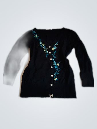 Dream Girl Black Embroidered Knit Cardigan
