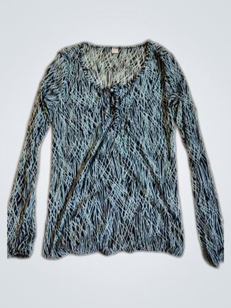 s.Oliver Sheer Striped Long Sleeve Blouse