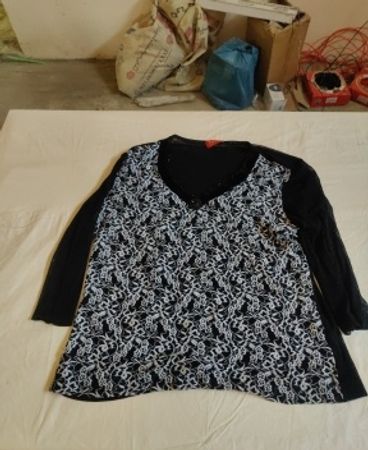 Taifun Collection Sheer Lace V-Neck Blouse