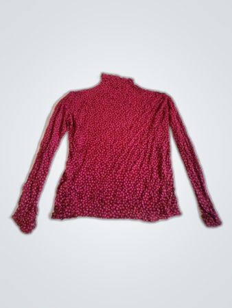 Alkena Red Polka Dot Turtleneck Top
