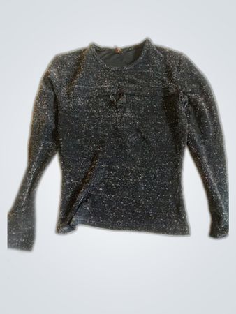 Guess Black Glitter Long-Sleeve Top