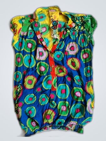 Blouse with Colorful Floral Pattern