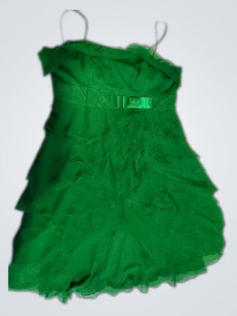 Edwardtosos Green Ruffled Mini Dress
