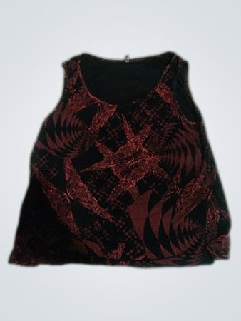 Blouse with Red and Black Pattern