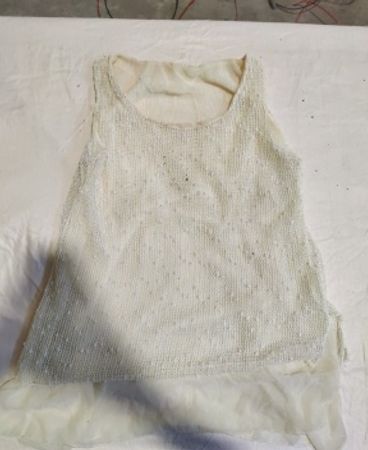 White Sequined Sleeveless Camisole Top