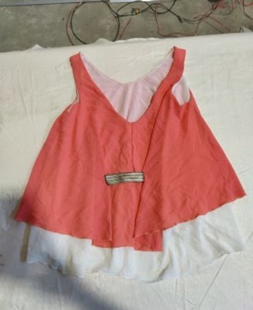 Coral Sleeveless Ruffle Blouse