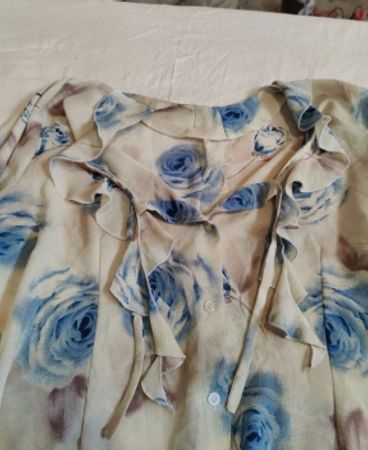 Floral Print Ruffle Blouse