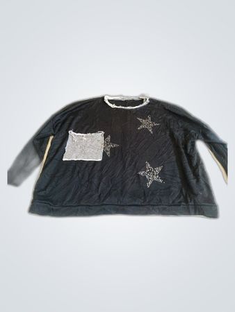 Black Sweater with Glittery Stars