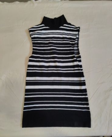 Unbranded Striped Sleeveless Turtleneck Top