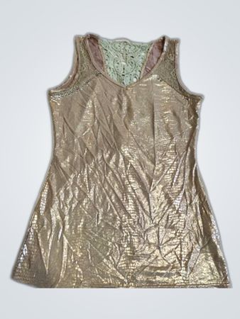 Metallic Lace Trim Camisole Top