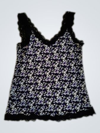 Printed Lace Camisole Top